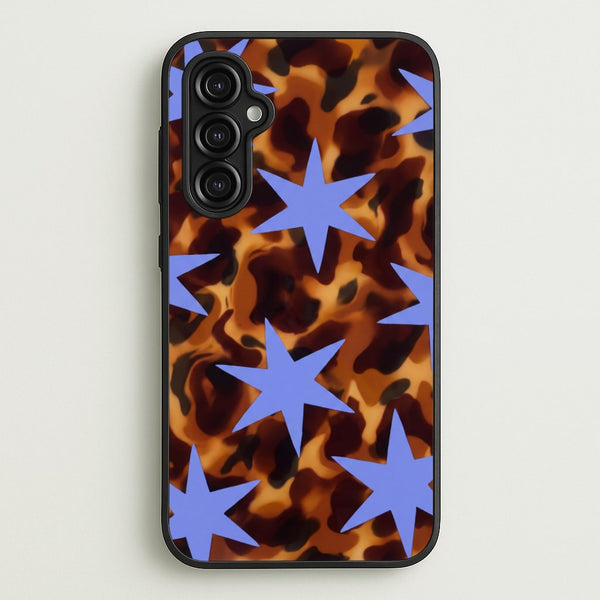 Tortoiseshell Star Scatter - Periwinkle Phone Case - Galaxy A14 / Standard
