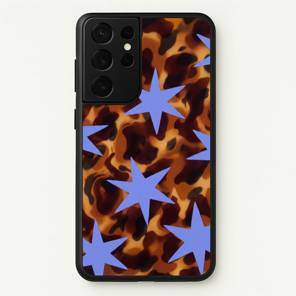 Tortoiseshell Star Scatter - Periwinkle Phone Case - Galaxy S21 Ultra / Standard