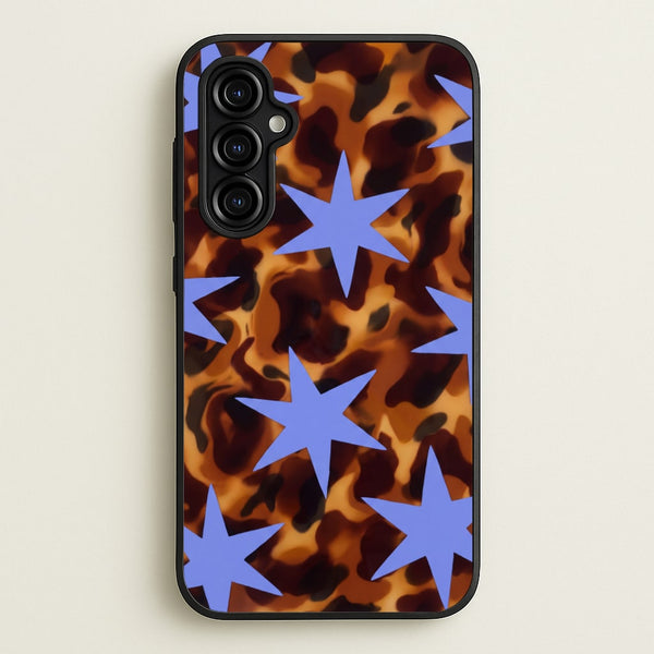 Tortoiseshell Star Scatter - Periwinkle Phone Case - Galaxy A54 / Standard