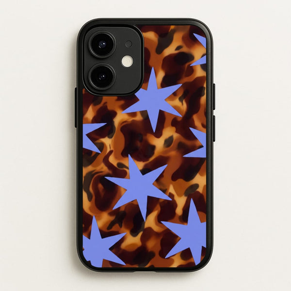 Tortoiseshell Star Scatter - Periwinkle Phone Case - iPhone 12 Mini / Standard