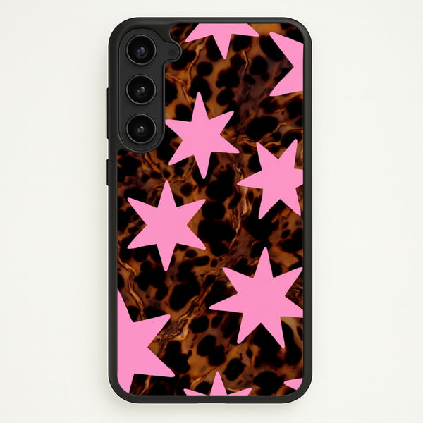 Tortoiseshell Star Scatter - Pink Phone Case - Galaxy S23 Plus / Standard
