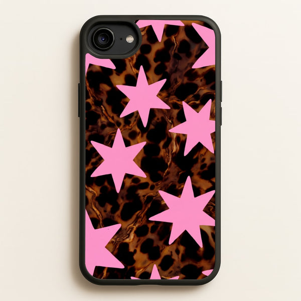 Tortoiseshell Star Scatter - Pink Phone Case - iPhone 6 / 7 / 8 / SE / Standard