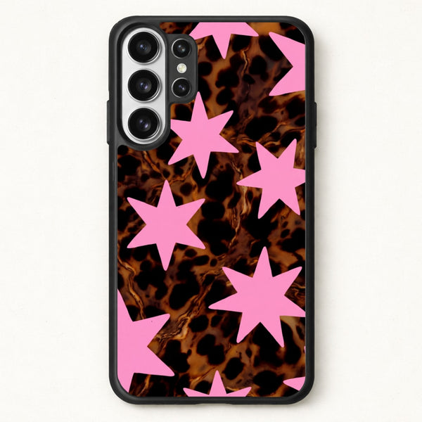 Tortoiseshell Star Scatter - Pink Phone Case - Galaxy S26 Ultra / Standard