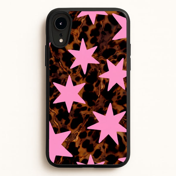 Tortoiseshell Star Scatter - Pink Phone Case - iPhone XR / Standard