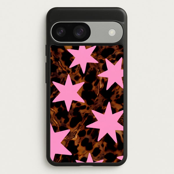 Tortoiseshell Star Scatter - Pink Phone Case - Google Pixel 9 / 9 Pro / Standard