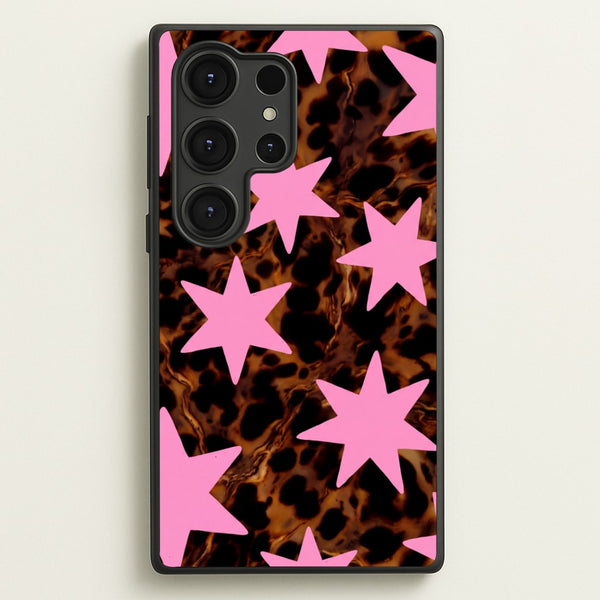 Tortoiseshell Star Scatter - Pink Phone Case - Galaxy S25 Ultra / Standard