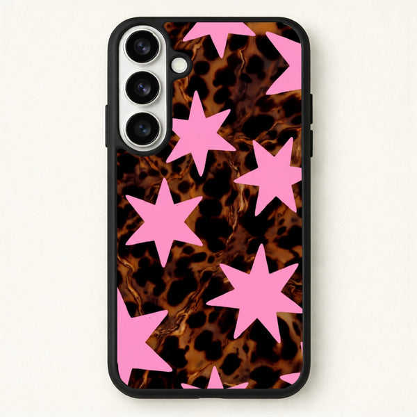 Tortoiseshell Star Scatter - Pink Phone Case - Galaxy S26 / Standard