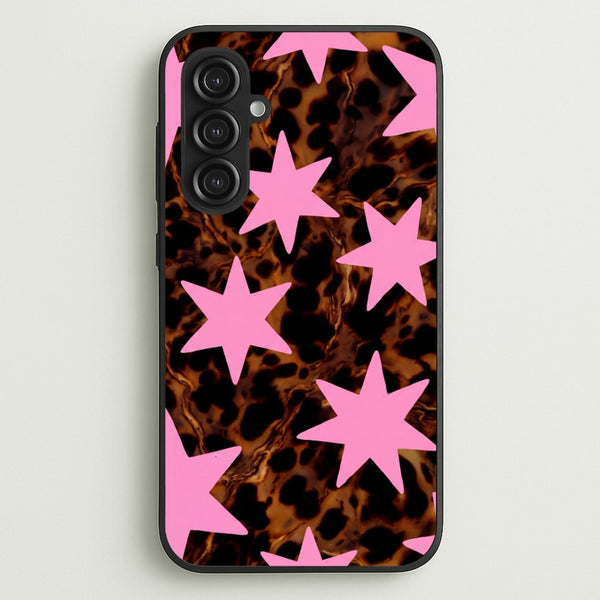 Tortoiseshell Star Scatter - Pink Phone Case - Galaxy S23FE / Standard