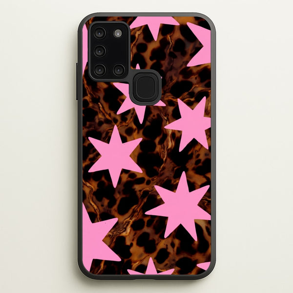 Tortoiseshell Star Scatter - Pink Phone Case - Galaxy A21s / Standard