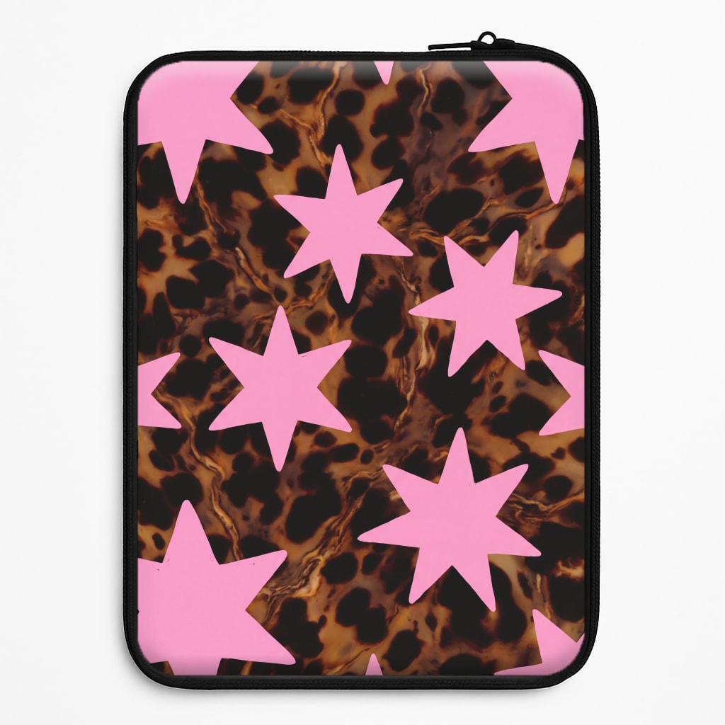 Tortoiseshell Star Scatter - Pink Laptop Sleeve