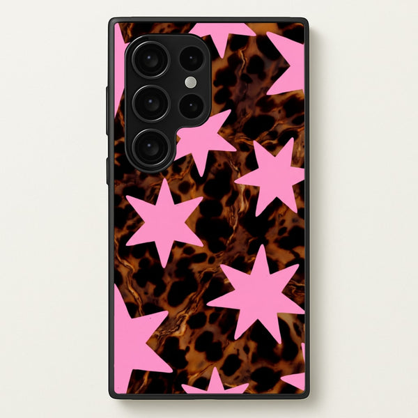 Tortoiseshell Star Scatter - Pink Phone Case - Galaxy S24 Ultra / Standard