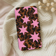 Tortoiseshell Star Scatter - Pink Flip / Wallet Phone Case 5