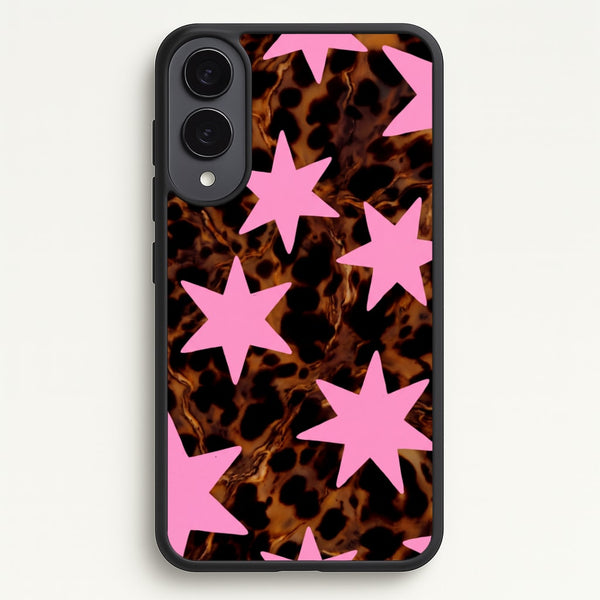 Tortoiseshell Star Scatter - Pink Phone Case - Galaxy S25 Edge / Standard