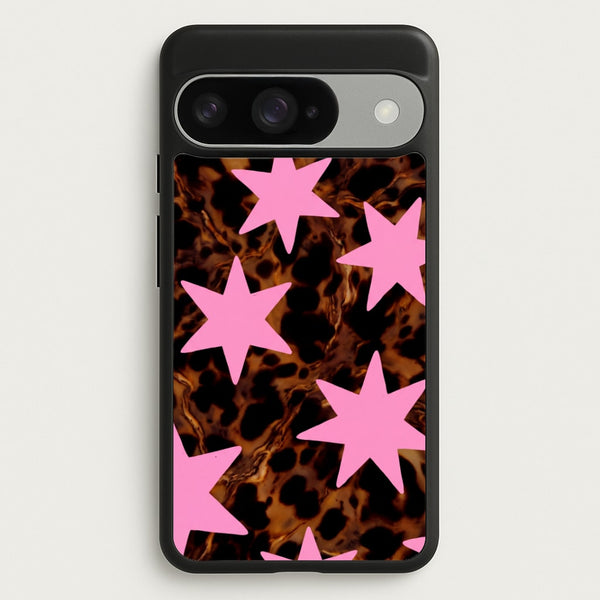 Tortoiseshell Star Scatter - Pink Phone Case - Google Pixel 10 / 10 Pro / Standard