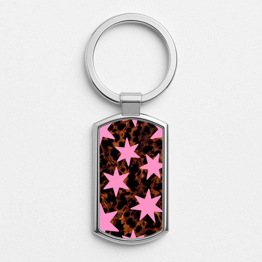 Tortoiseshell Star Scatter - Pink Luxury Keyring