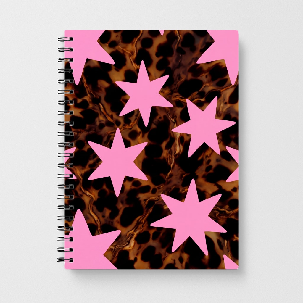 Tortoiseshell Star Scatter - Pink Notebook