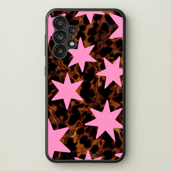 Tortoiseshell Star Scatter - Pink Phone Case - Galaxy A13 / Standard