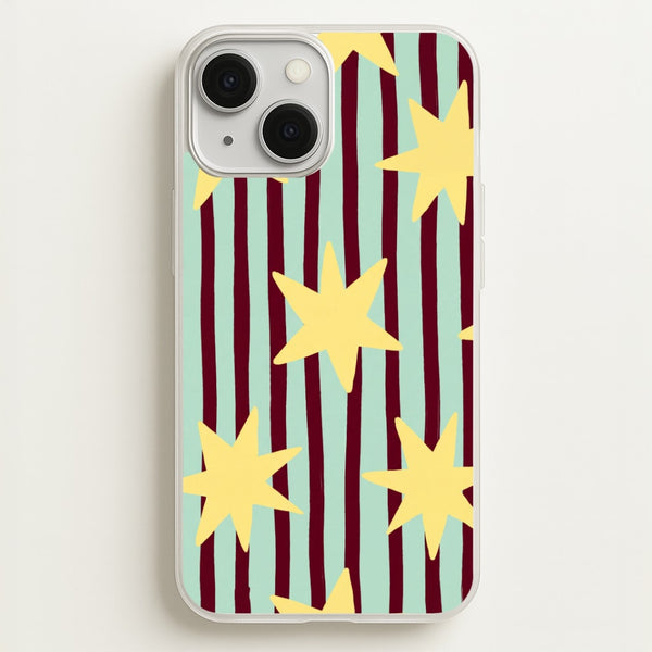 Butter Stars On Stripes Phone Case - iPhone 13 Mini / Standard