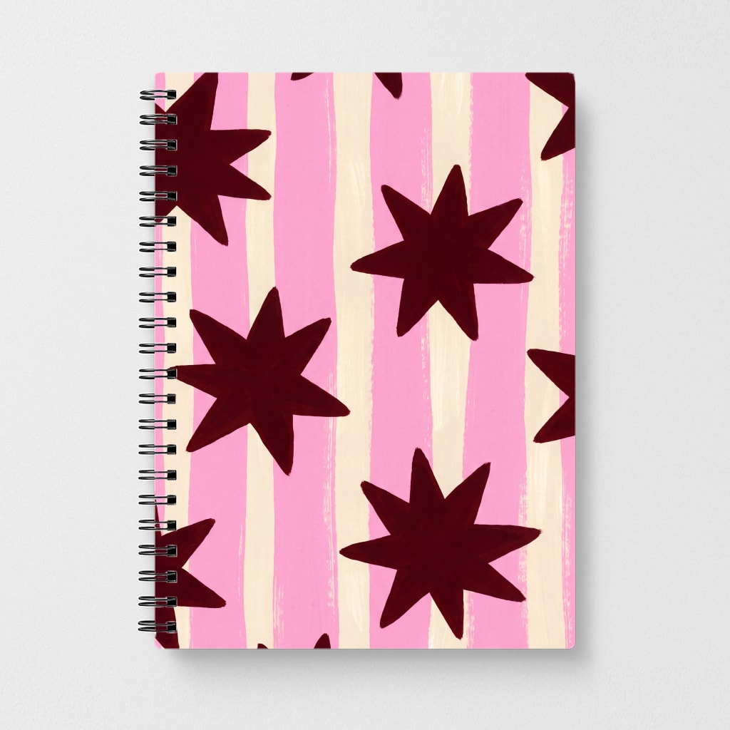 Painted Stripes And Stars Notebook