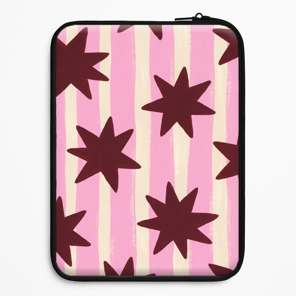 Painted Stripes And Stars Laptop Sleeve