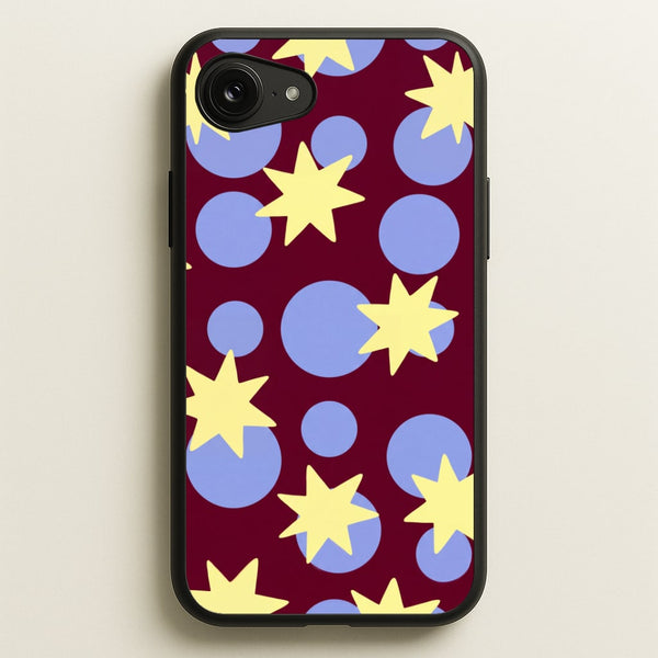Butter Stars On Burgundy Phone Case - iPhone 16e / Standard