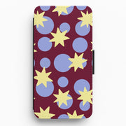 Butter Stars On Burgundy Flip / Wallet Phone Case 1