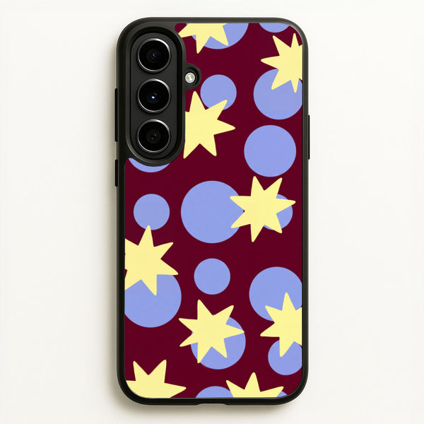Butter Stars On Burgundy Phone Case - Galaxy A56 / Standard