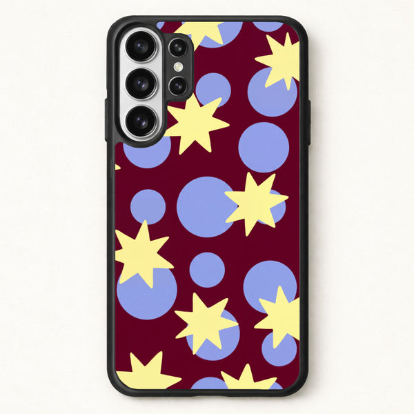 Butter Stars On Burgundy Phone Case - Galaxy S26 Ultra / Standard