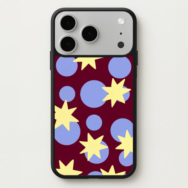 Butter Stars On Burgundy Phone Case - iPhone 17 Pro Max / Standard
