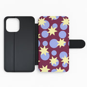 Butter Stars On Burgundy Flip / Wallet Phone Case 2