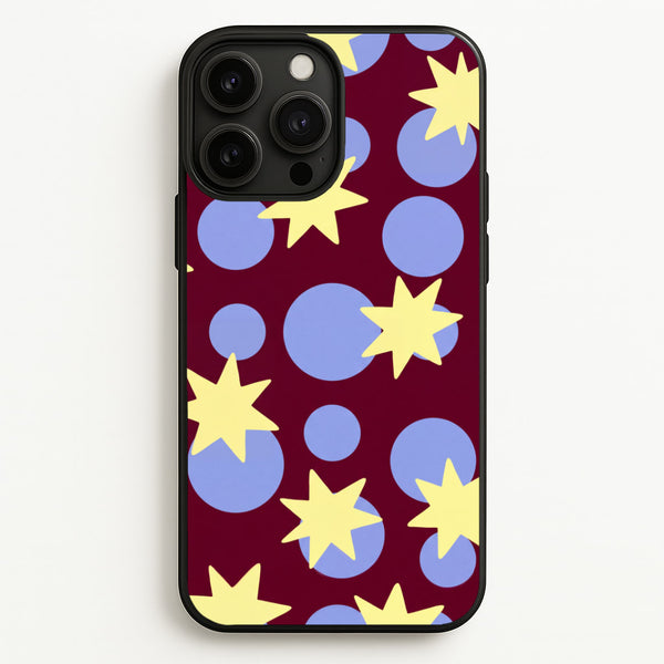 Butter Stars On Burgundy Phone Case - iPhone 13 Pro Max / Standard