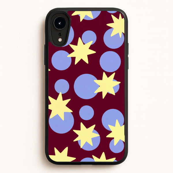 Butter Stars On Burgundy Phone Case - iPhone XR / Standard