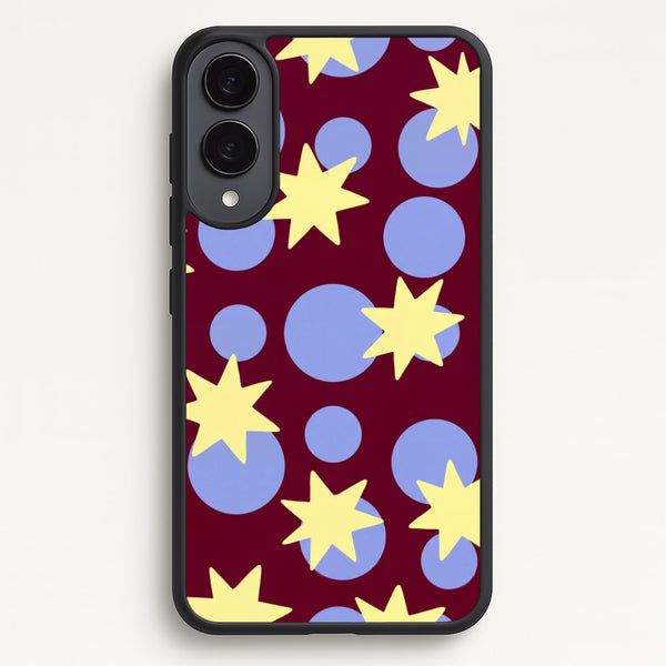 Butter Stars On Burgundy Phone Case - Galaxy S25 Edge / Standard