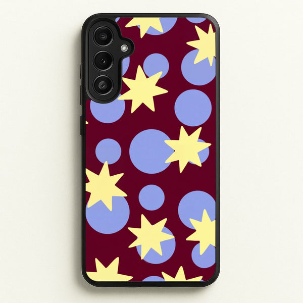 Butter Stars On Burgundy Phone Case - Galaxy A36 / Standard