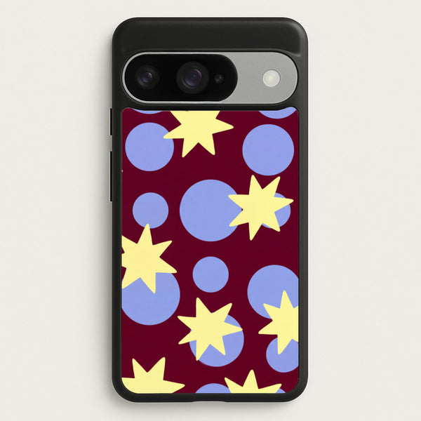Butter Stars On Burgundy Phone Case - Google Pixel 10 / 10 Pro / Standard