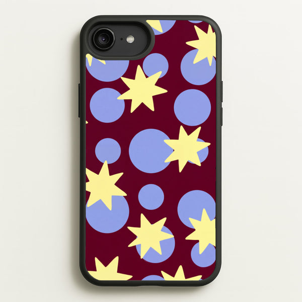 Butter Stars On Burgundy Phone Case - iPhone 6 Plus / 7 Plus / 8 Plus / Standard