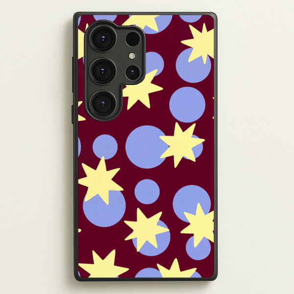 Butter Stars On Burgundy Phone Case - Galaxy S25 Ultra / Standard