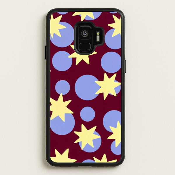 Butter Stars On Burgundy Phone Case - Galaxy S9 / Standard