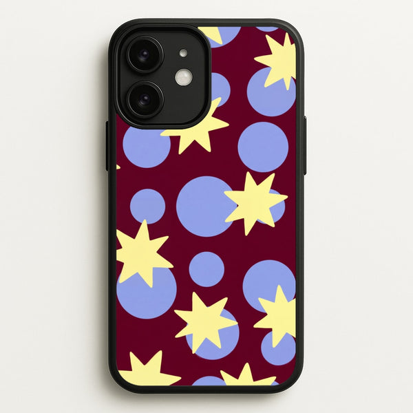Butter Stars On Burgundy Phone Case - iPhone 11 / Standard