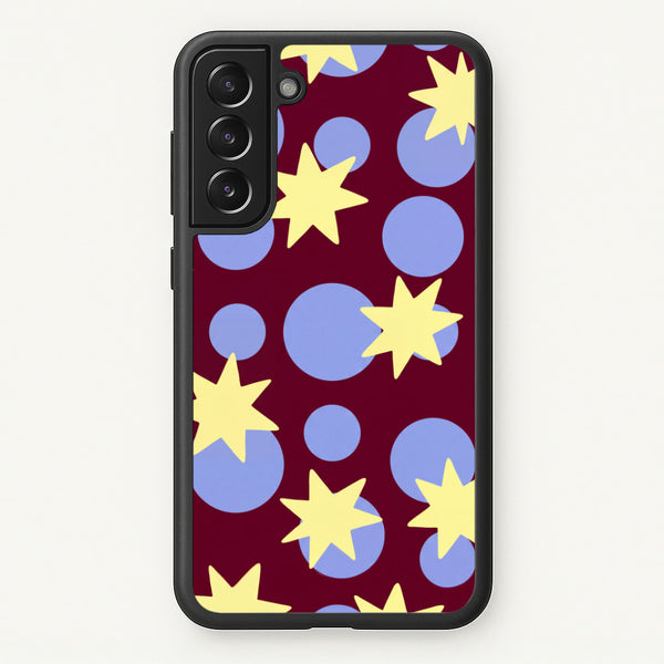 Butter Stars On Burgundy Phone Case - Galaxy S21FE / Standard
