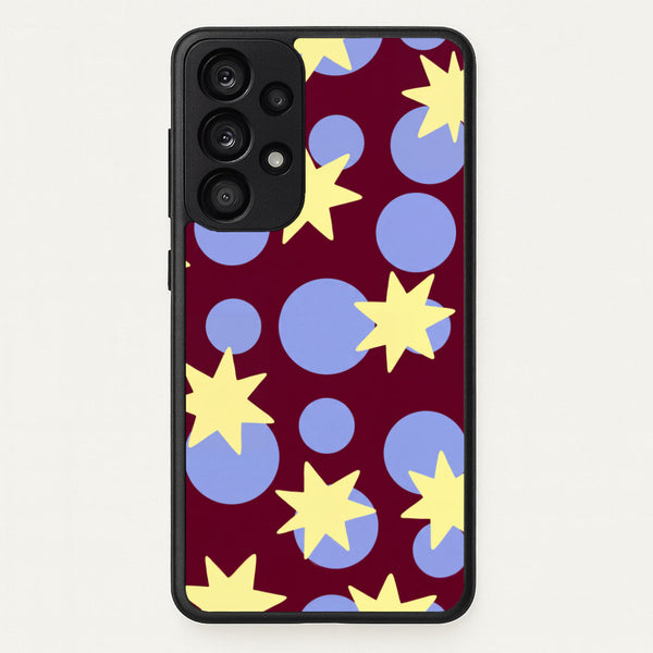 Butter Stars On Burgundy Phone Case - Galaxy A53 / Standard