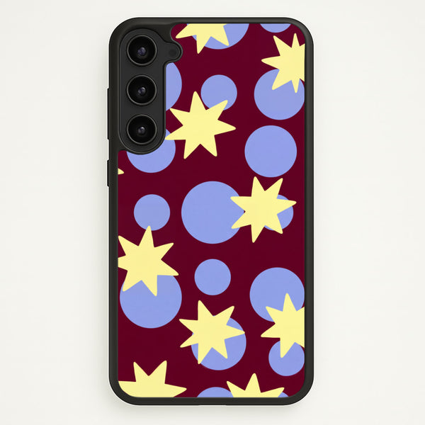 Butter Stars On Burgundy Phone Case - Galaxy S23 / Standard