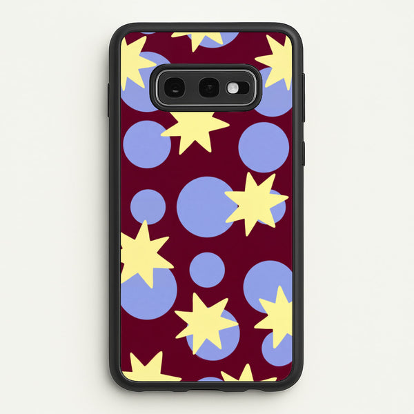 Butter Stars On Burgundy Phone Case - Galaxy S10e / Standard