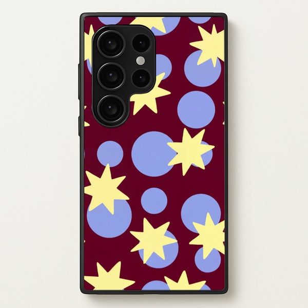 Butter Stars On Burgundy Phone Case - Galaxy S24 Ultra / Standard
