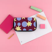 Butter Stars On Burgundy Pencil Case 3