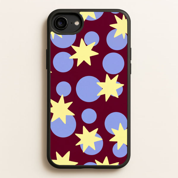 Butter Stars On Burgundy Phone Case - iPhone 6 / 7 / 8 / SE / Standard