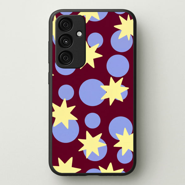 Butter Stars On Burgundy Phone Case - Galaxy A35 / Standard