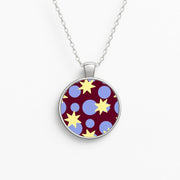 Butter Stars On Burgundy Necklace 1