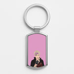 Pink Bandana - Peep Silver Keyring
