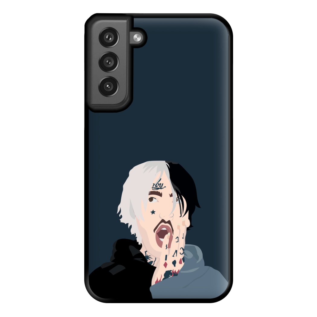 Black And White Hair - Peep Phone Case for Galaxy S21FE